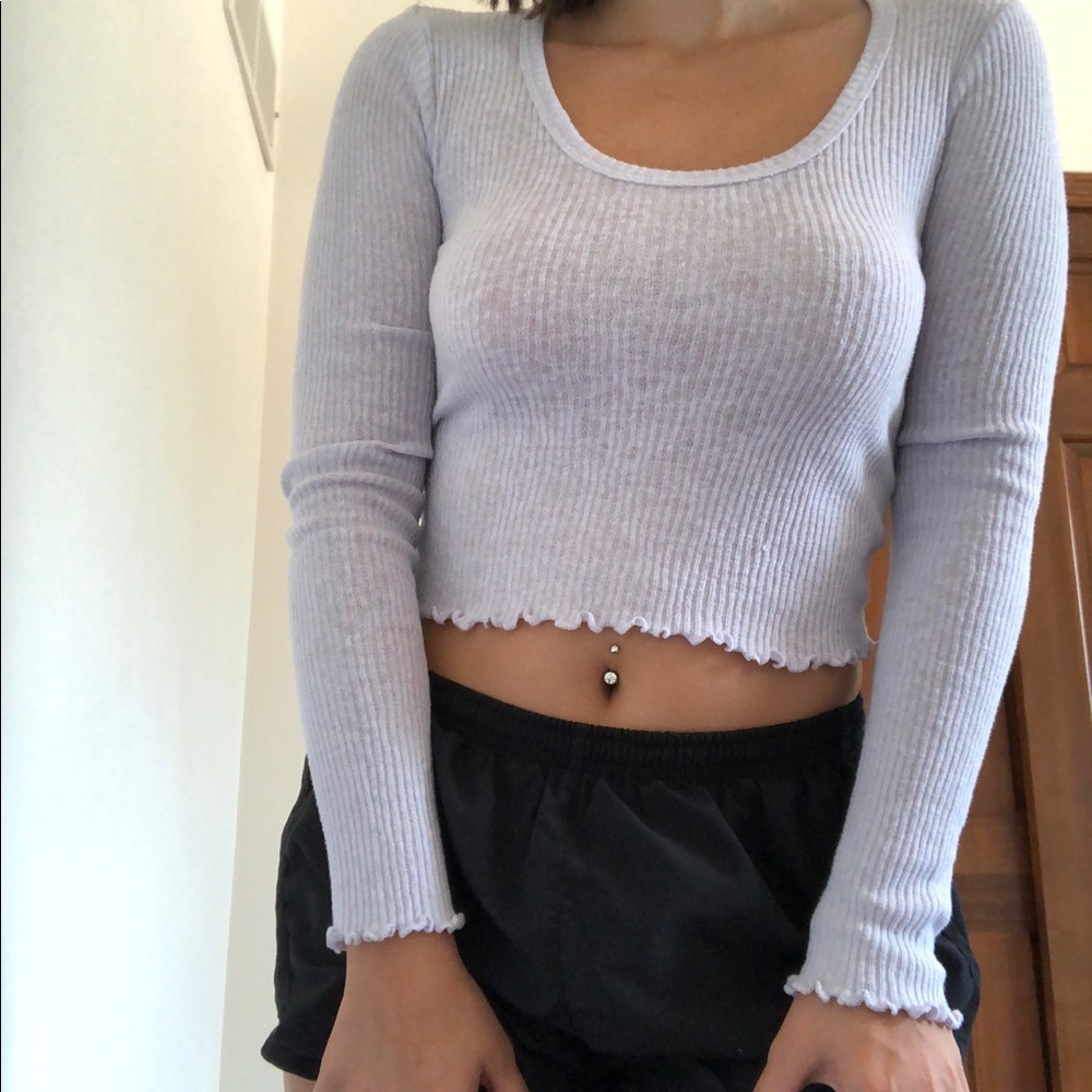 Lilac long sleeve pacsun crop top